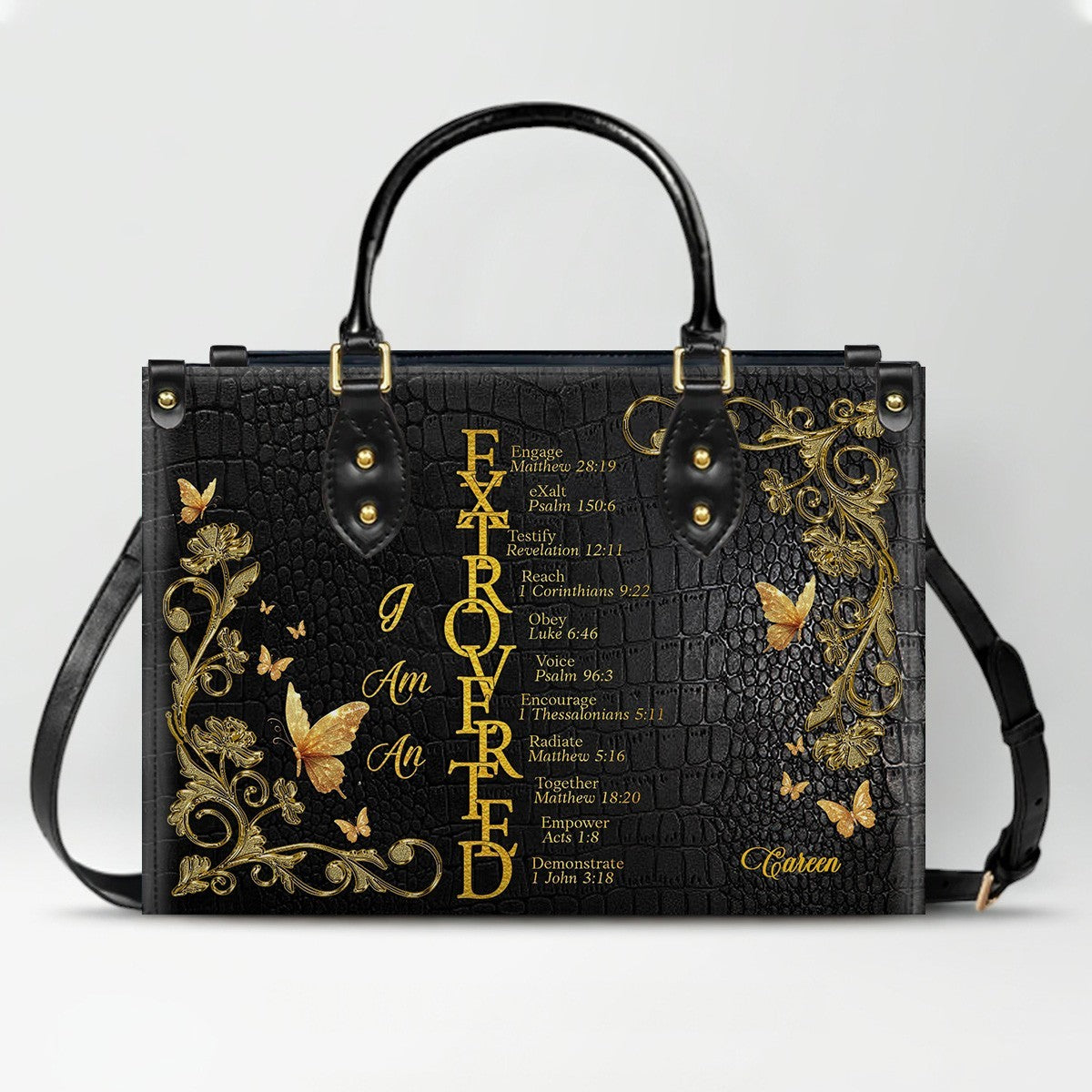 Personalized Biblical Acrostic Leather Tote Bag