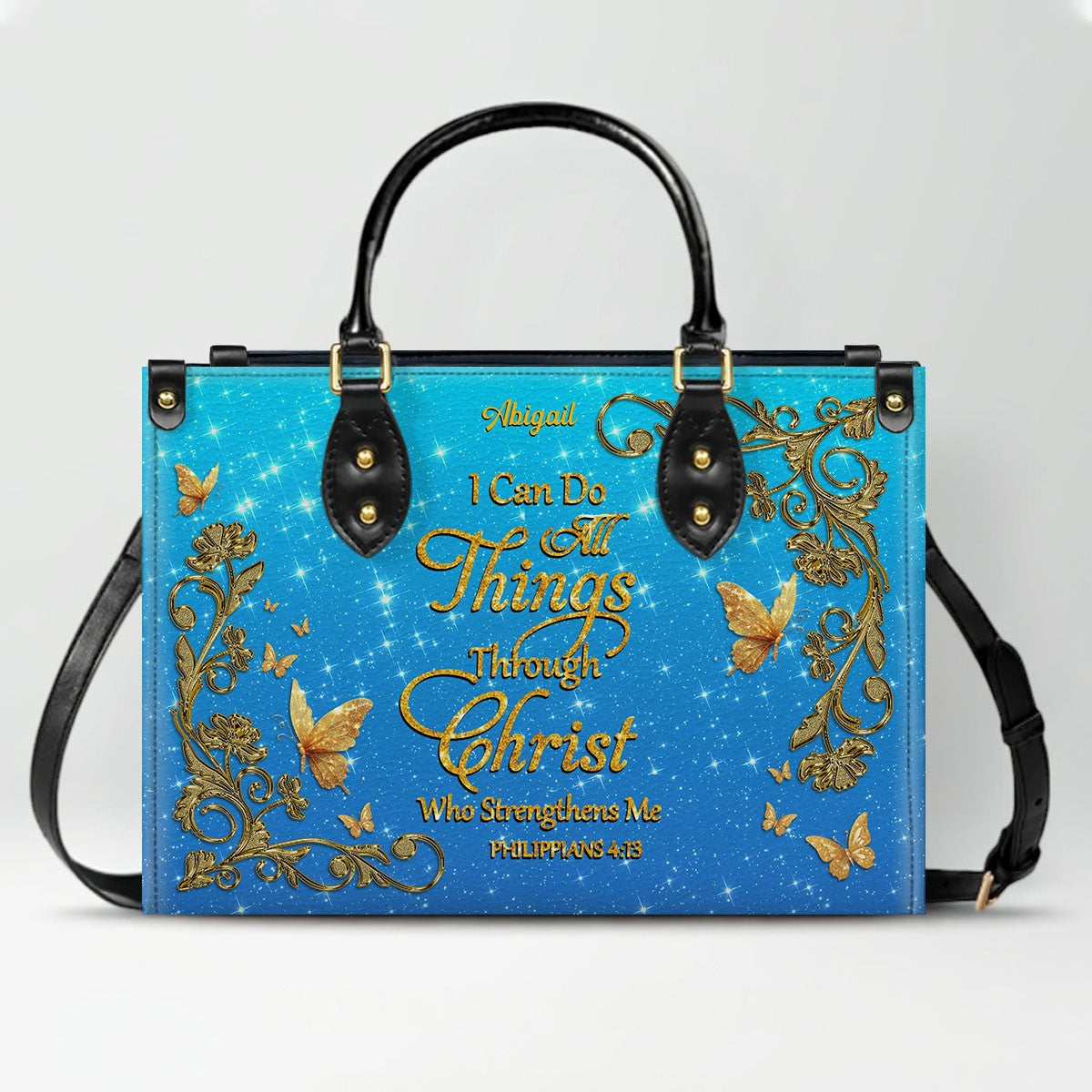 "I Can Do All Things" Leather Tote & Wallet Set