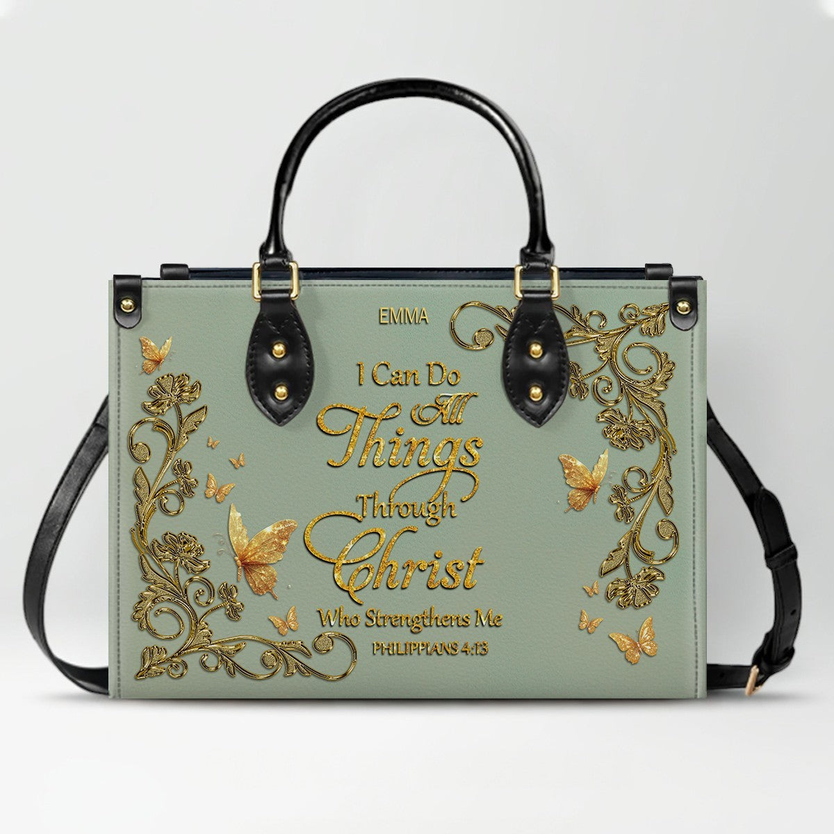 "I Can Do All Things" Leather Tote & Wallet Set