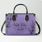 Personalized Purple Bible Verse Leather Handbag