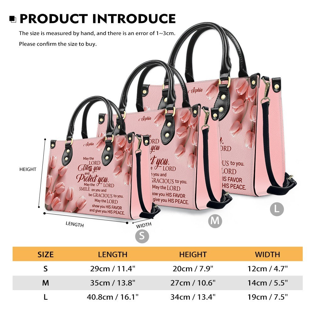 Personalized Christian Floral Leather Handbag