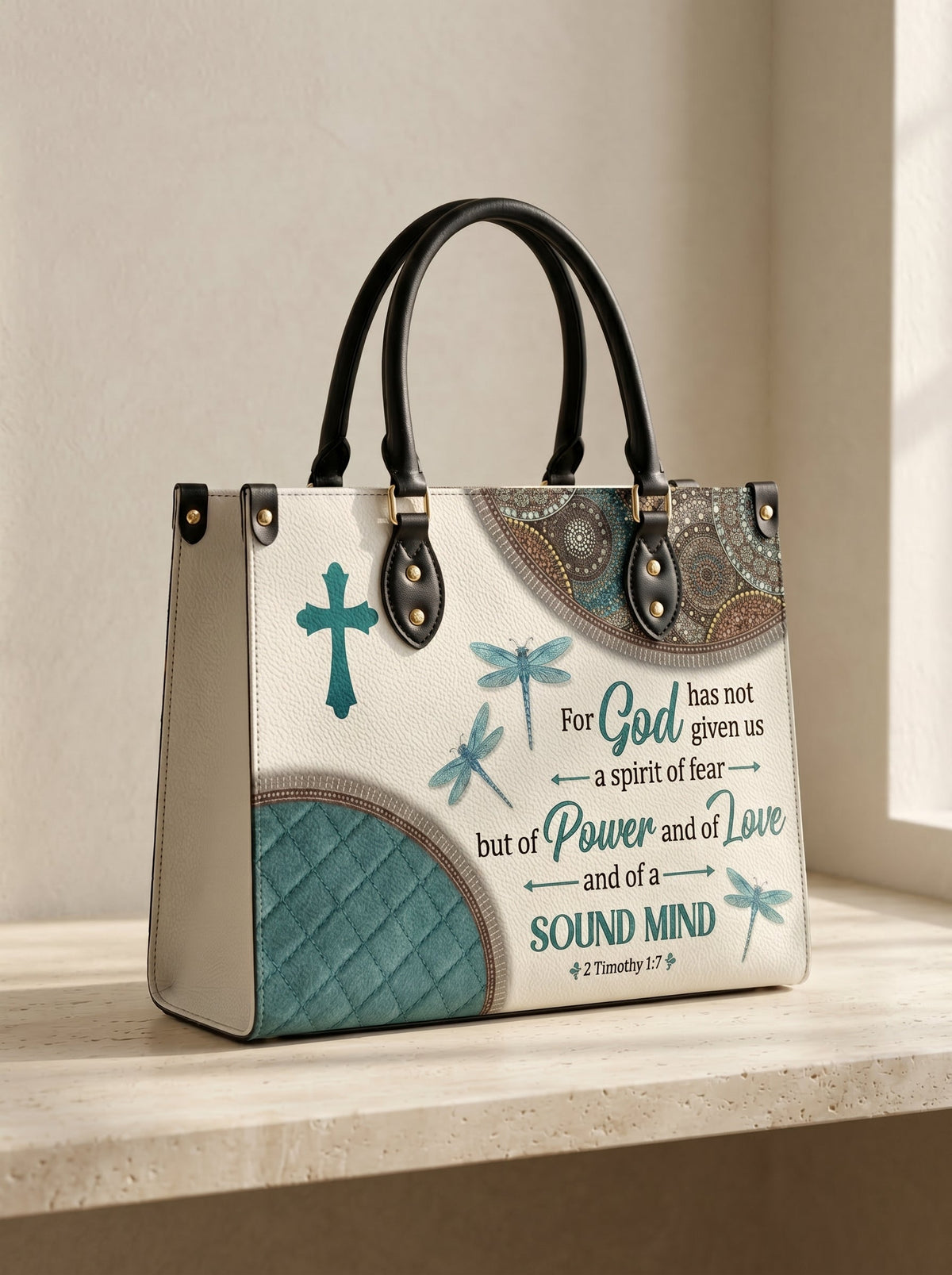 Poise 2 Timothy 1:7 Leather Handbag