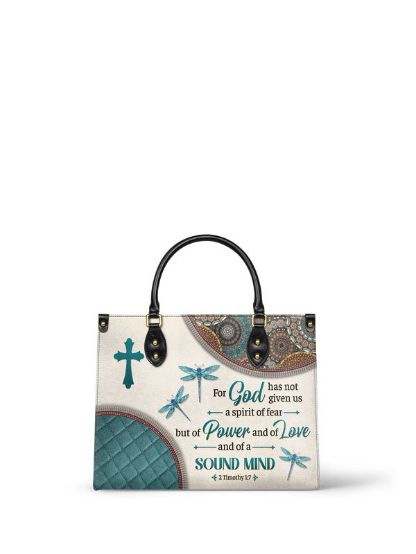 Poise 2 Timothy 1:7 Christian Leather Handbag