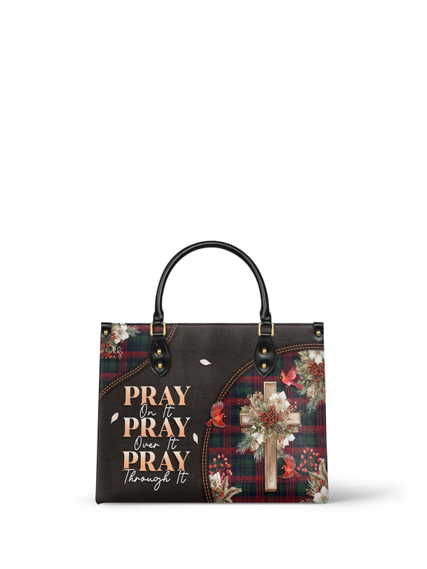 Christian Faith Pray Leather Handbag