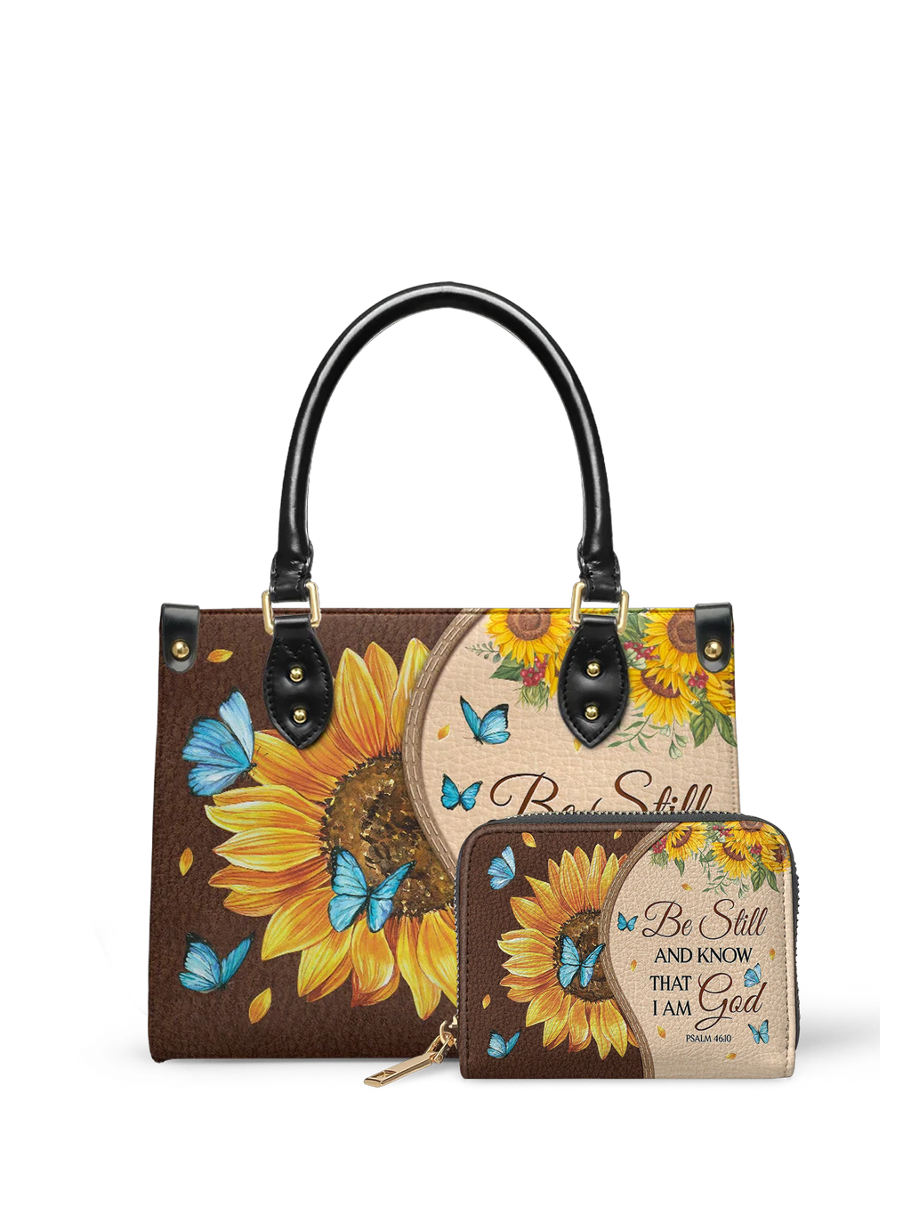 "Presence" Psalm 46:10 Small Leather Handbag