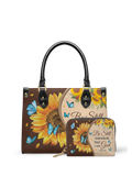 "Presence" Psalm 46:10 Small Leather Handbag