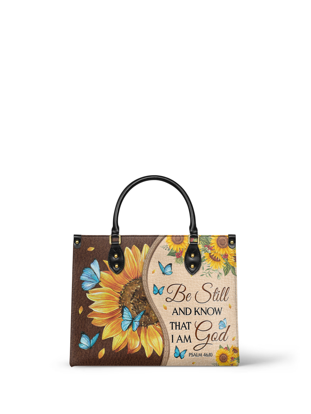 Presence Psalm 46:10 Leather Handbag
