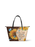 Presence Psalm 46:10 Leather Tote Bag