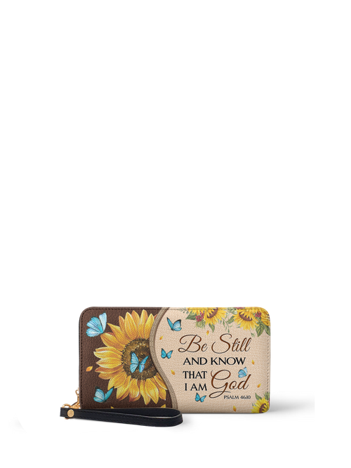 "Be Still & Know - Psalm 46:10" Leather Wallet