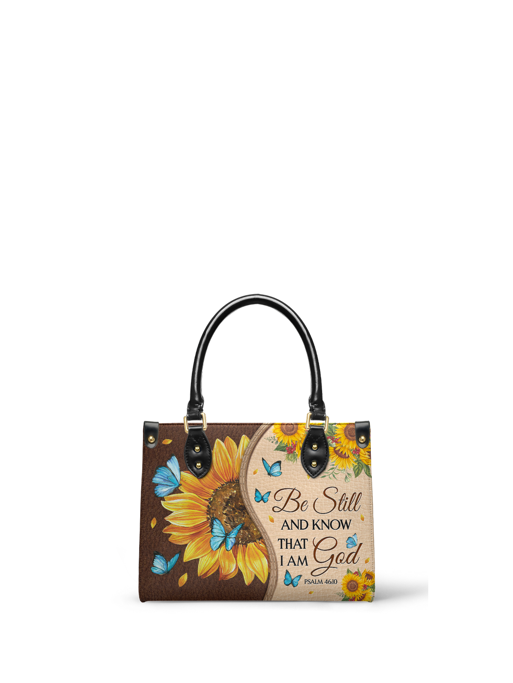Presence Psalm 46:10 Small Leather Handbag