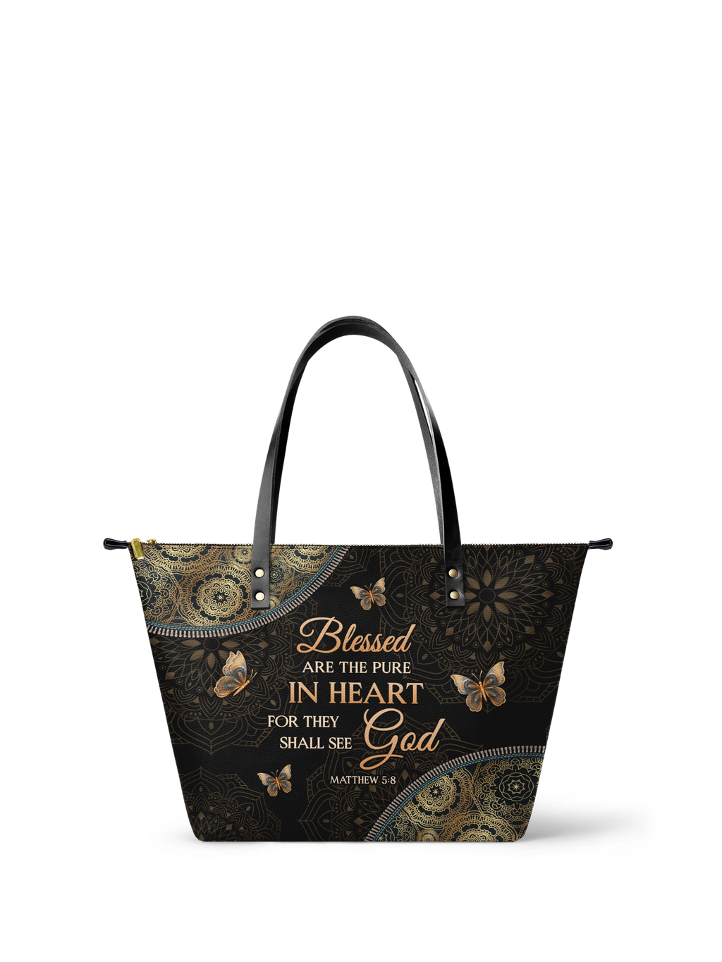 Pure Matthew 5:8 Christian Leather Tote Bag