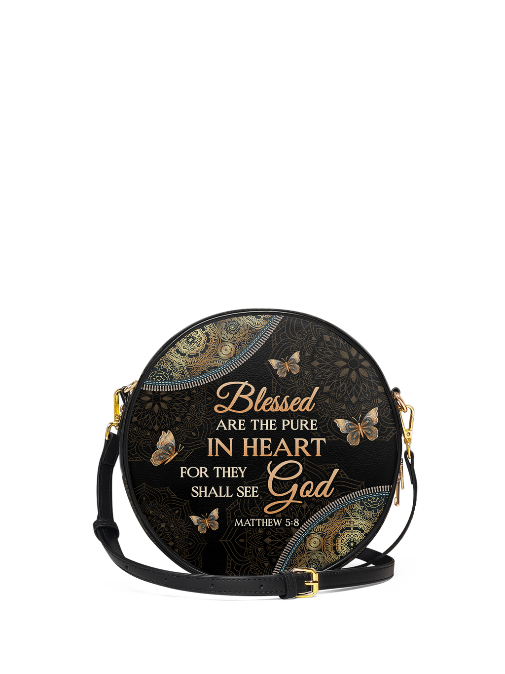 Matthew 5:8 Scripture Circle Crossbody Bag