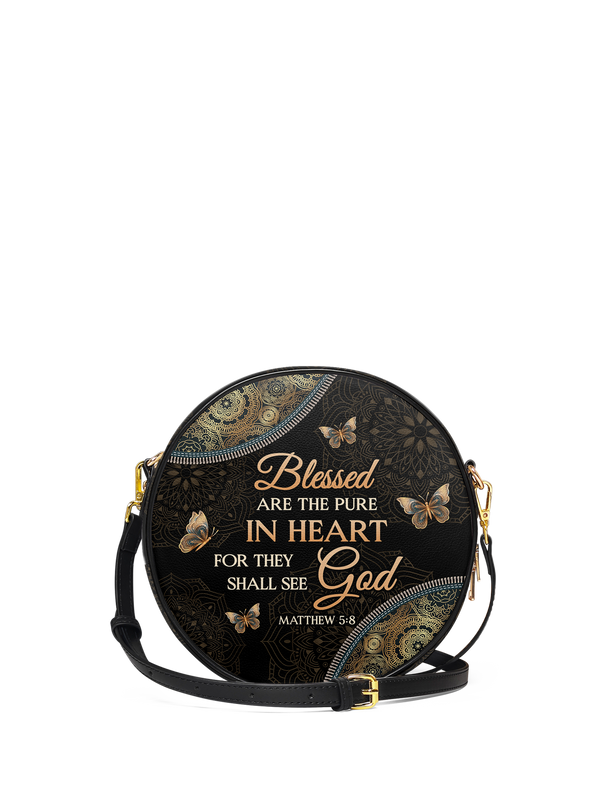 Matthew 5:8 Scripture Circle Crossbody Bag