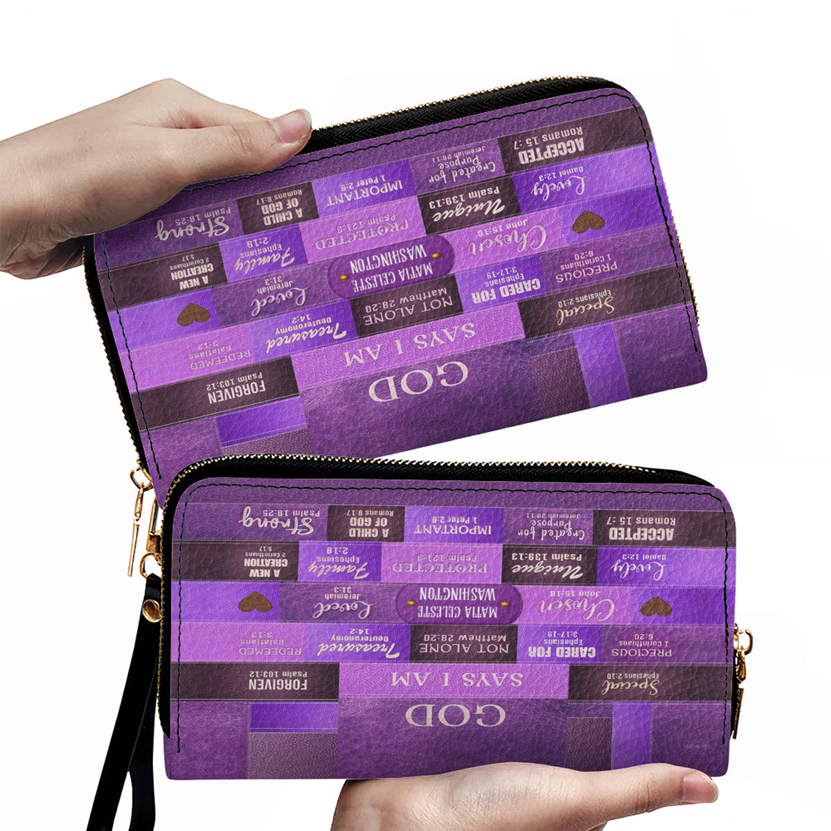Personalized God Says I Am Leather Handbag Set