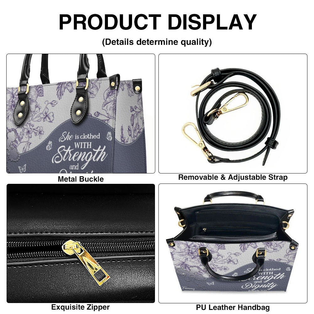Personalized Bible Verse Leather Handbag