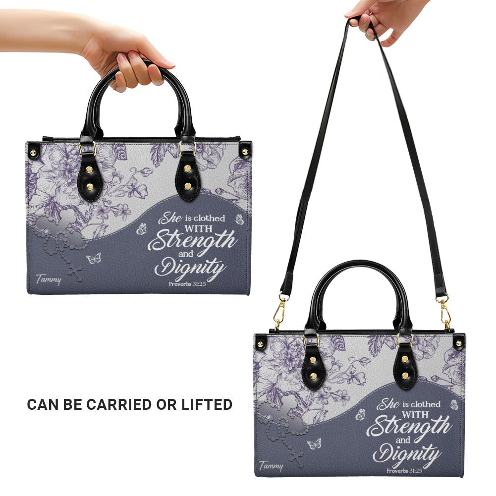 Personalized Bible Verse Leather Handbag