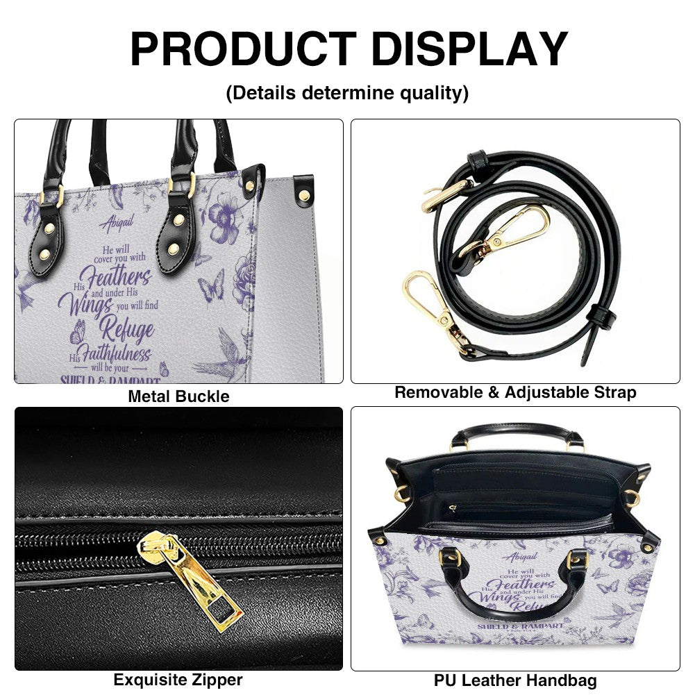 Personalized Psalm 91 Christian Leather Handbag