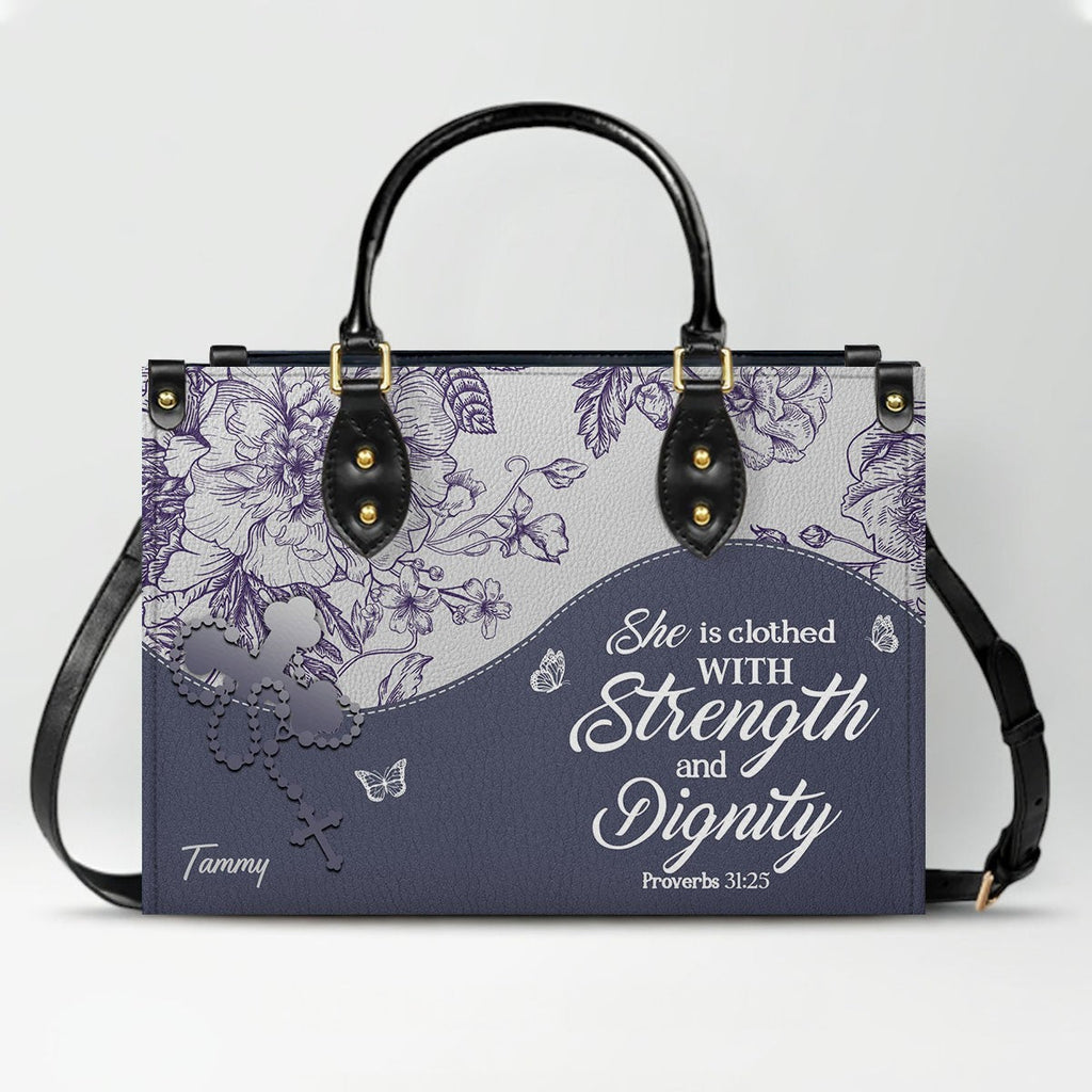 Personalized Bible Verse Leather Handbag