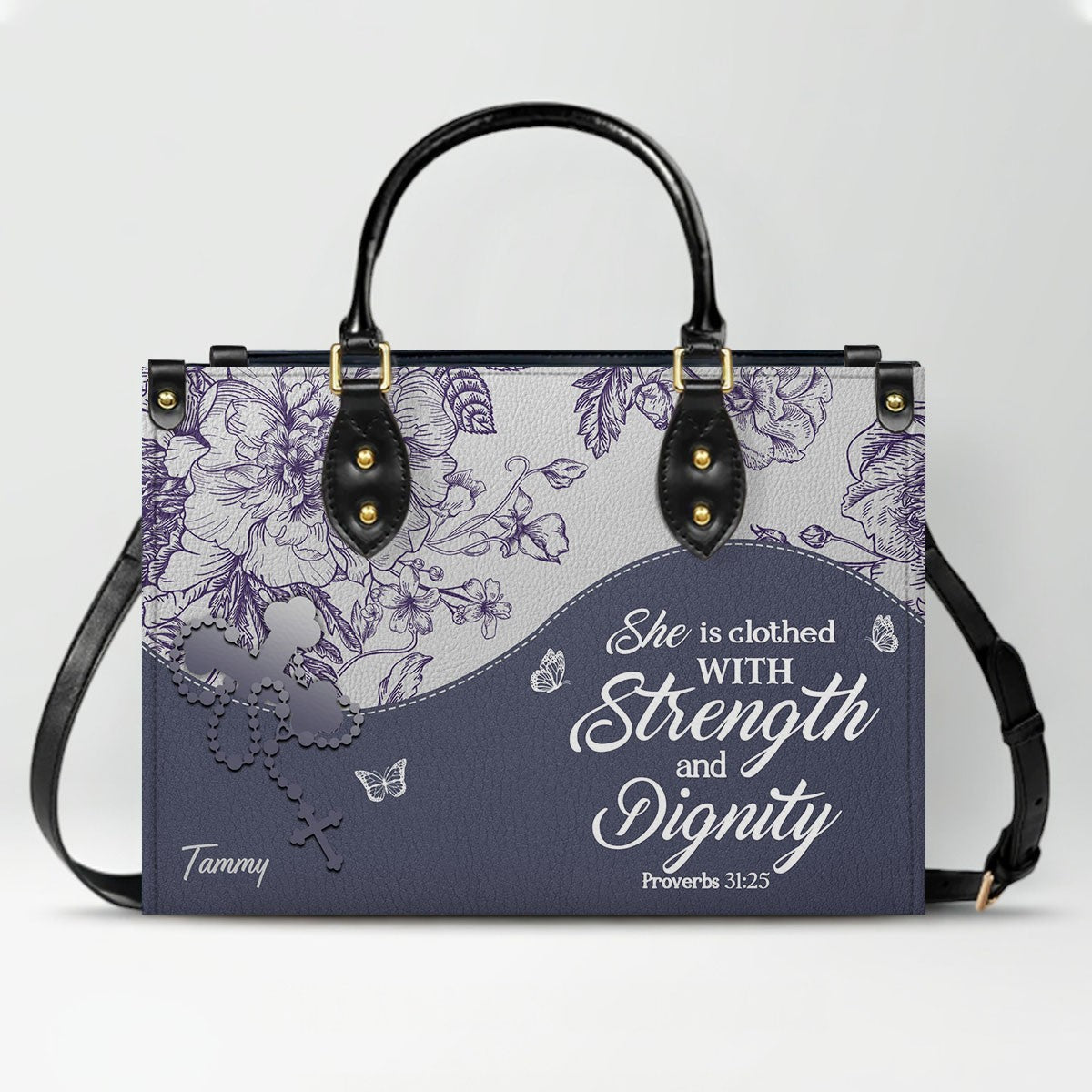 Personalized Bible Verse Leather Handbag