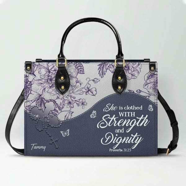 Personalized Bible Verse Leather Handbag