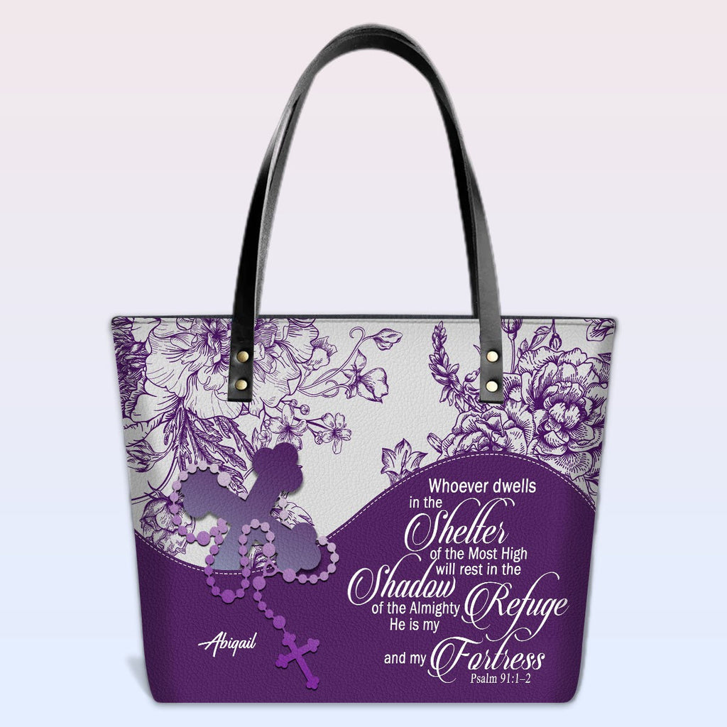 Personalized Christian Leather Tote Bag
