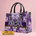 Personalized Sacred Name Purple Leather Handbag