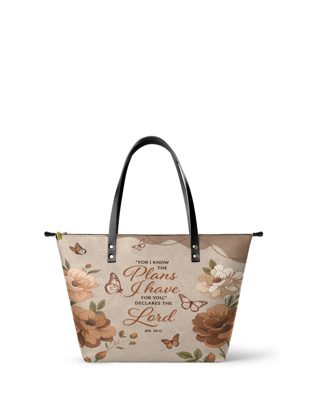 Jeremiah 29:11 Purpose Leather Tote Bag