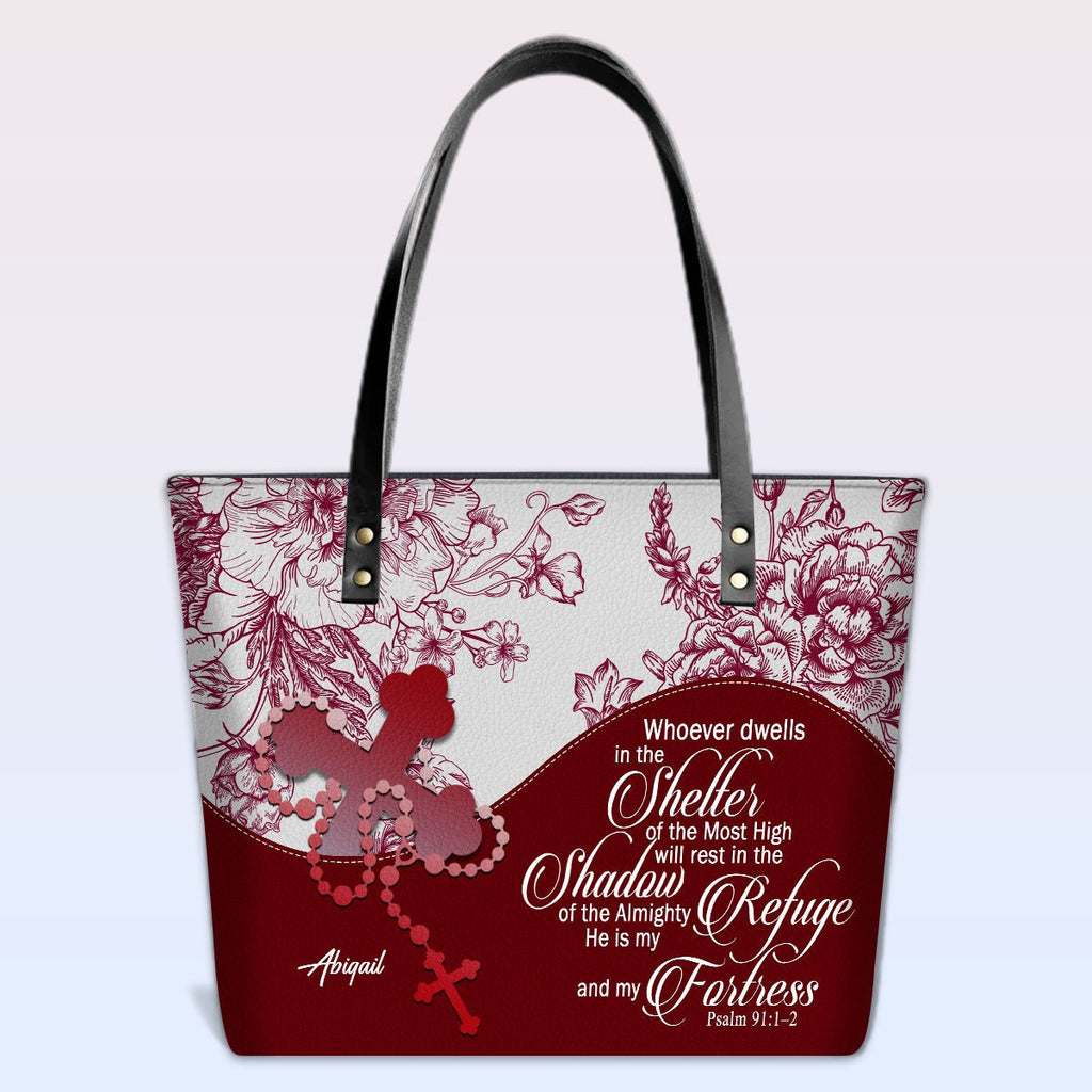 Personalized Christian Leather Tote Bag