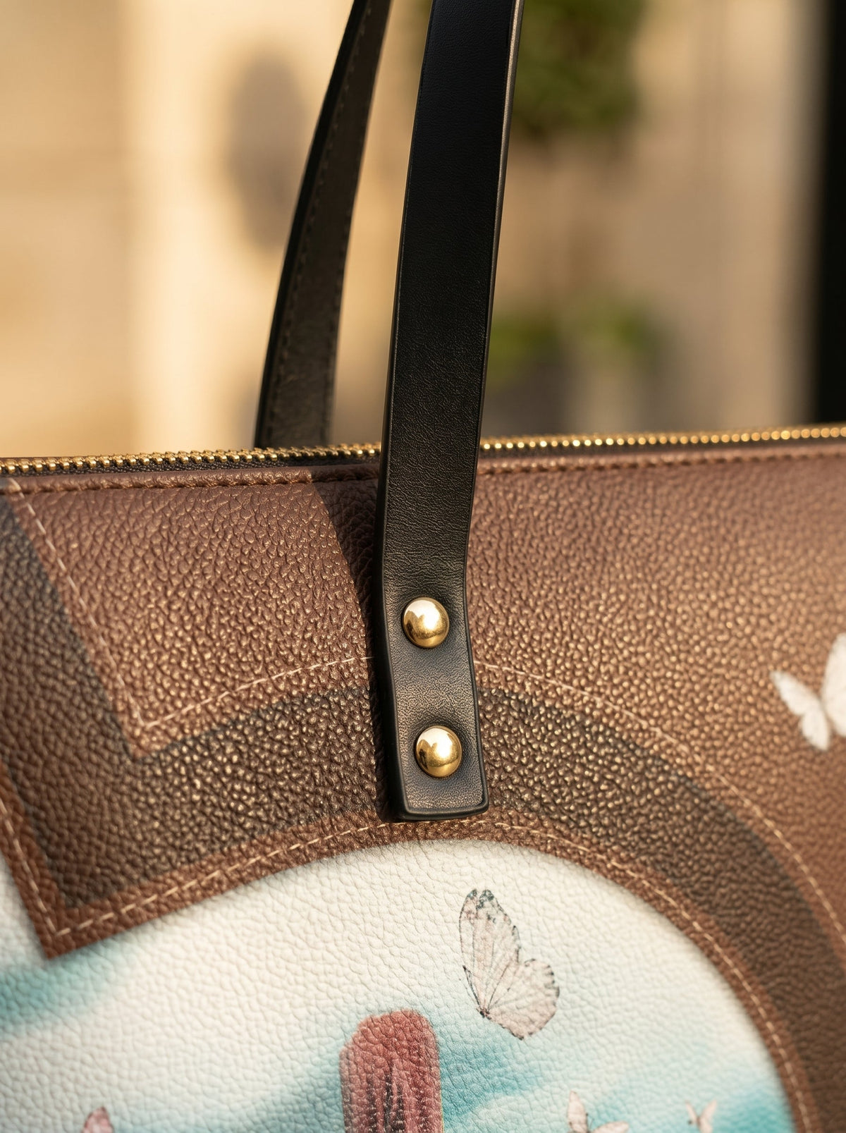 Rise Philippians 4:13 Leather Tote Bag