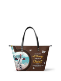 Rise Philippians 4:13 Leather Tote Bag