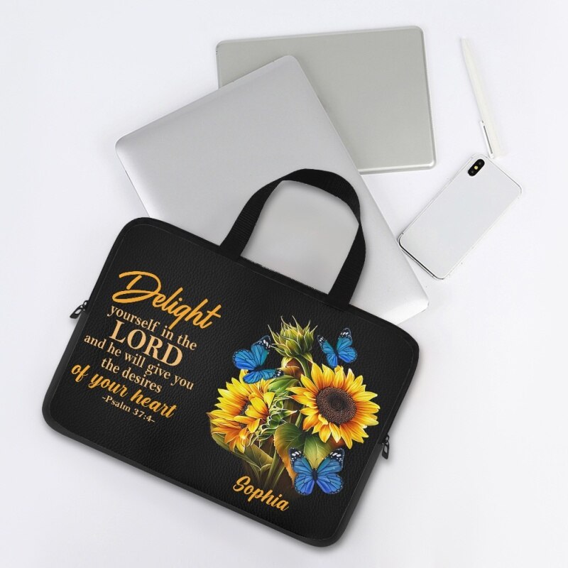 Personalized Delight in the Lord Laptop Bag
