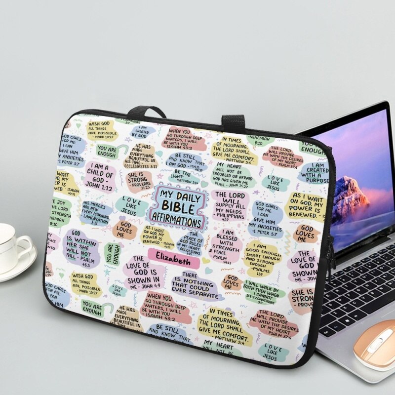 Daily Bible Affirmations Personalized Laptop Bag