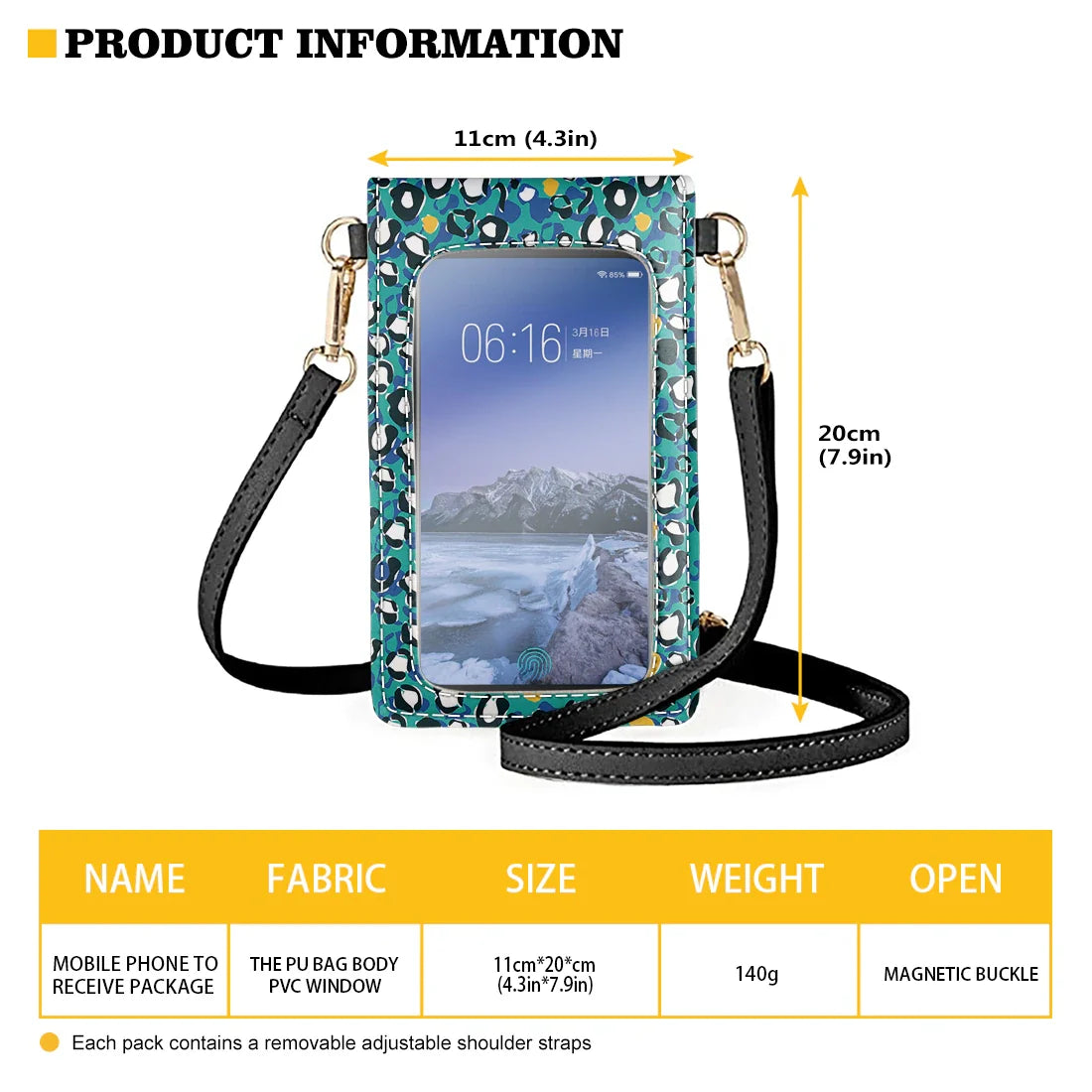 Bible Affirmations Personalized Leather Phone Bag