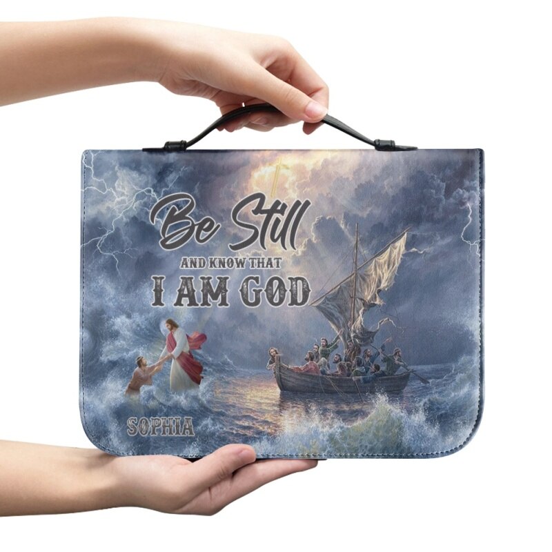 Personalized Be Still Divine Voyage Bible Cover