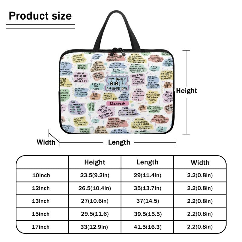 Daily Bible Affirmations Personalized Laptop Bag