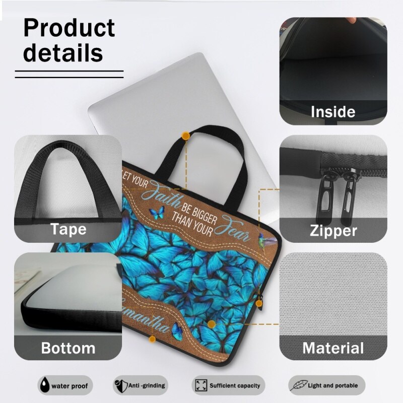 Personalized Faith Over Fear Laptop Bag