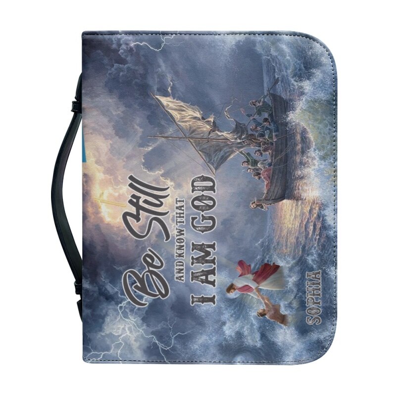 Personalized Be Still Divine Voyage Bible Cover