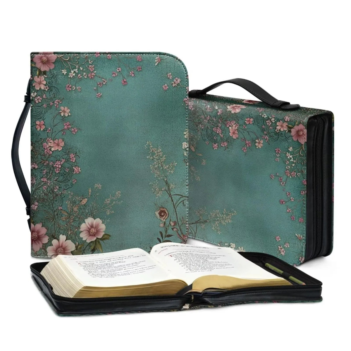 Personalized Faux Leather Bible Cover with Handle