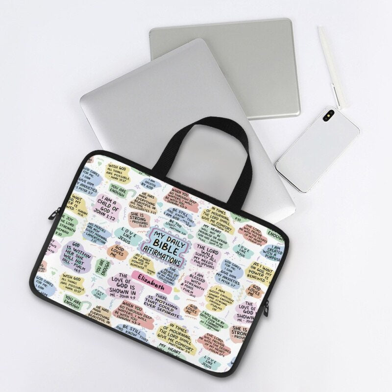 Daily Bible Affirmations Personalized Laptop Bag
