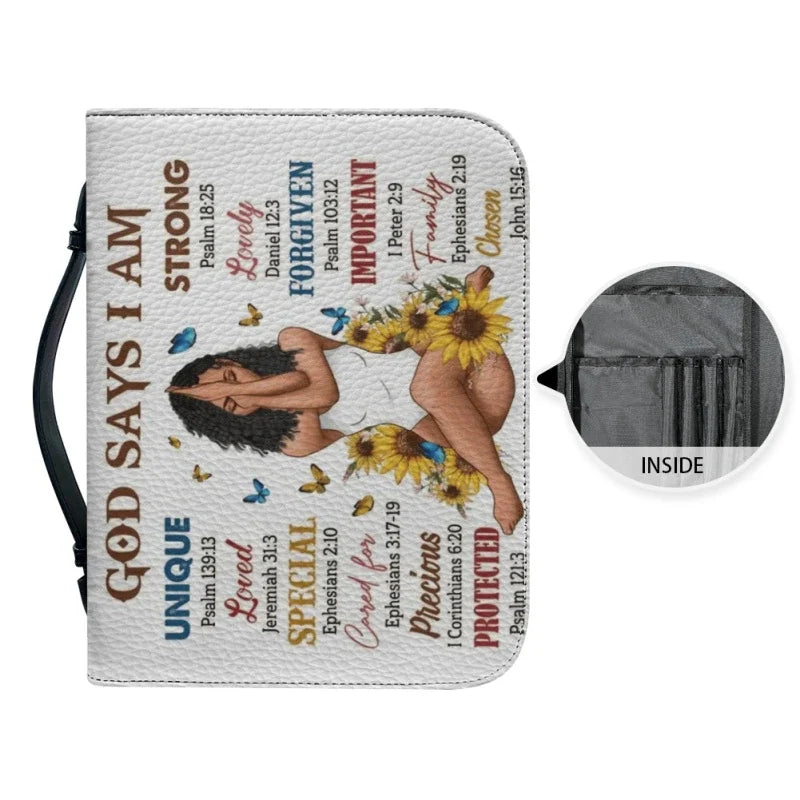 Personalized God Says I Am Butterfly Bible Cover