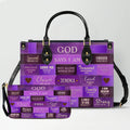 Personalized God Says I Am Leather Handbag Set