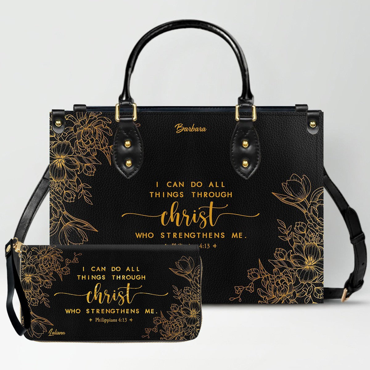 Personalized Bible Verse Leather Handbag