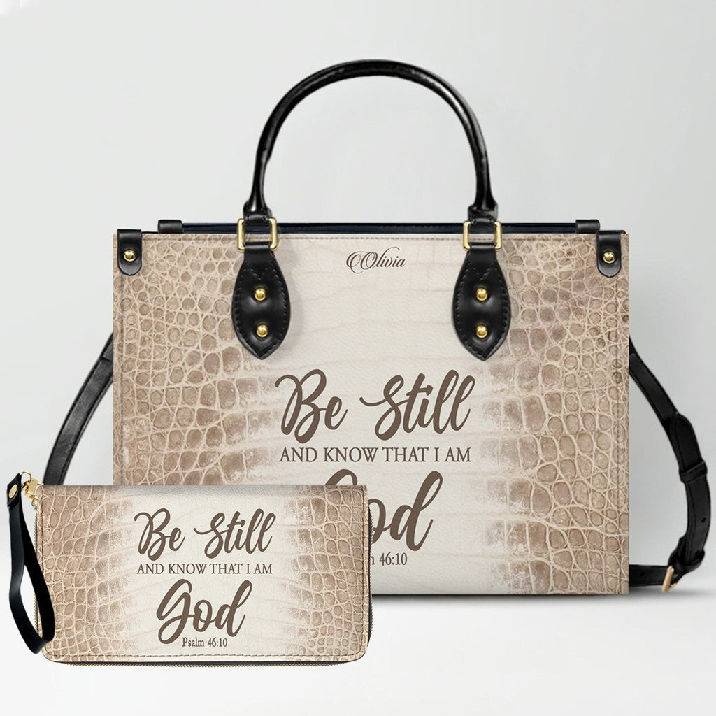 Personalized Christian Leather Handbag & Wallet Set