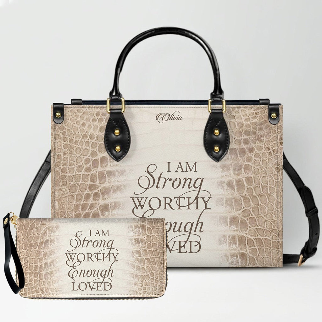 Personalized Christian Leather Handbag & Wallet Set