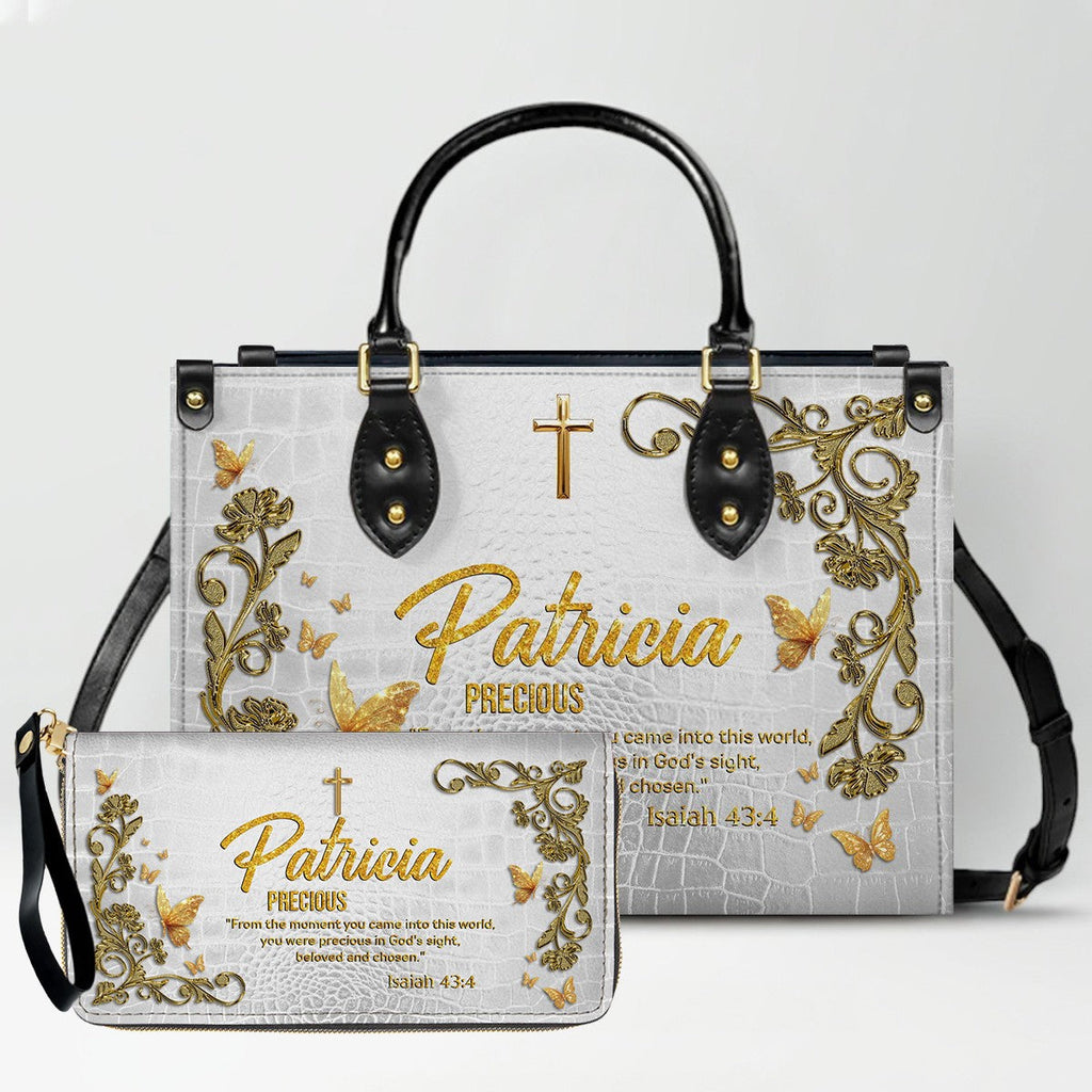 Personalized Sacred Name Leather Handbag & Wallet