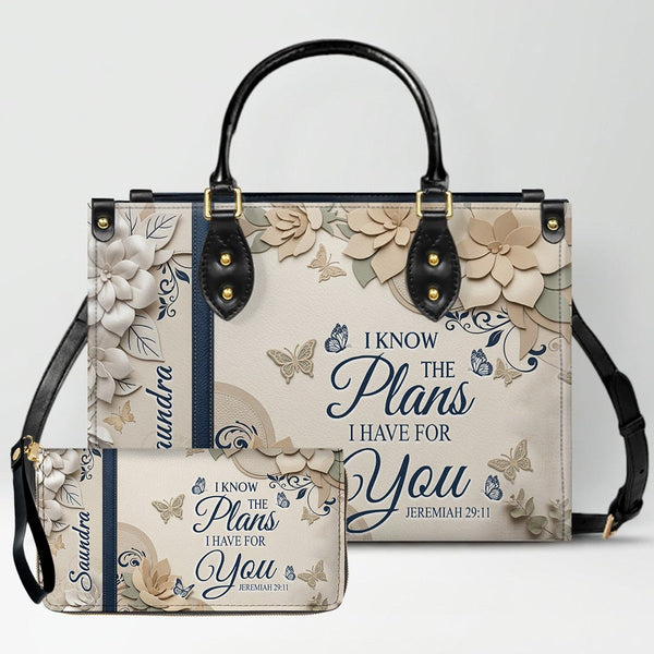 Personalized Christian Leather Tote Handbag