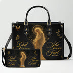 Personalized Christian Leather Handbag & Wallet Set