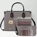 Custom Name & Birth Flower Leather Handbag