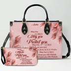 Personalized Pink Tulip Christian Handbag Set