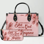 Personalized Pink Tulip Christian Handbag Set